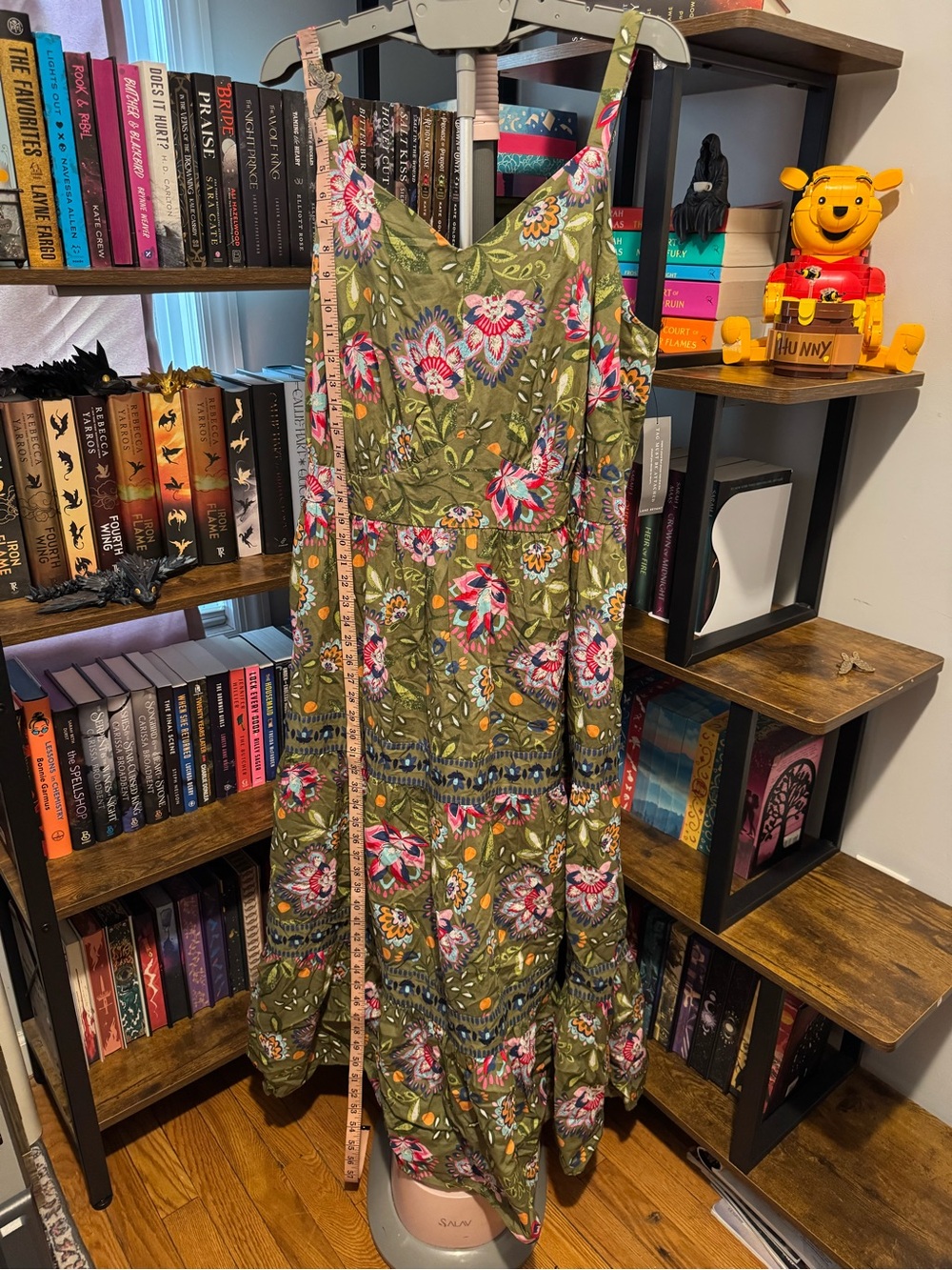 Lane Bryant Olive Green Floral Maxi Dress - Picture 2 of 8